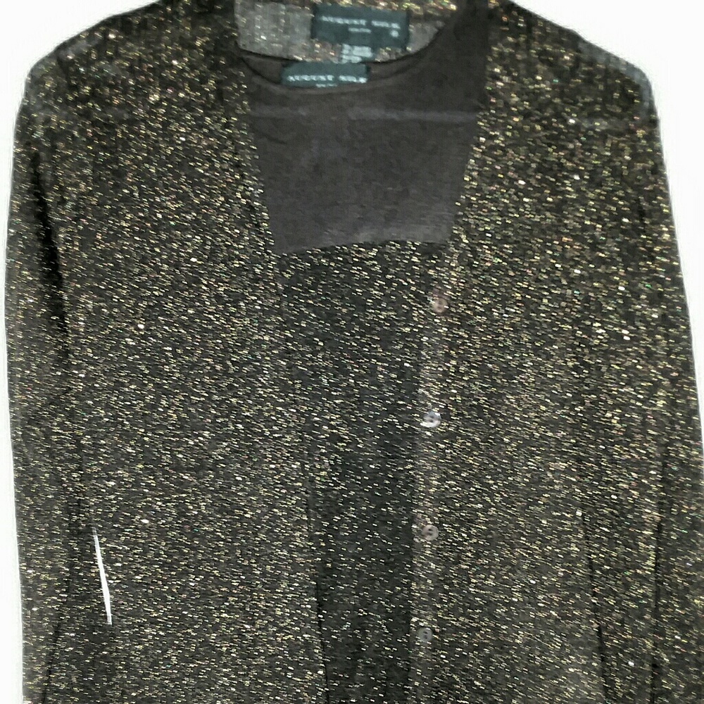 August Silk Brown Metallic Sweater Set